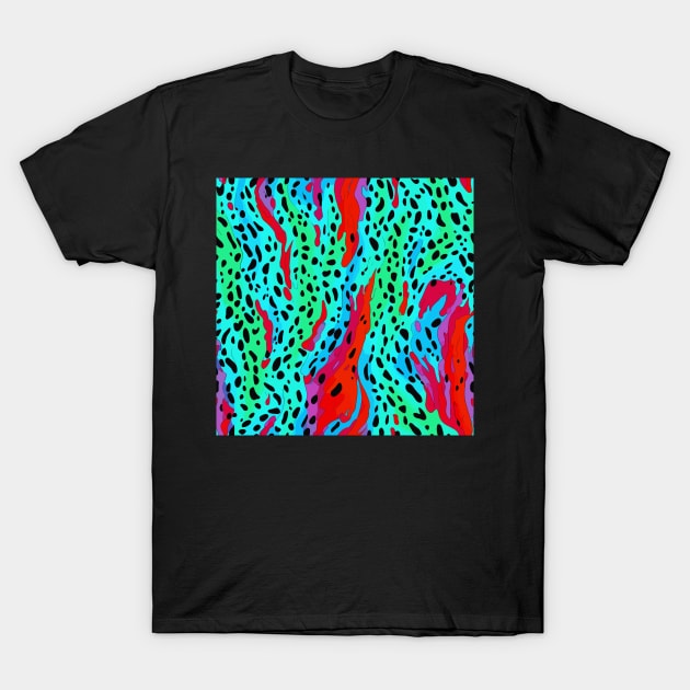 Cool Abstract Artsy Colorful Animal Print T-Shirt by ZAZIZU